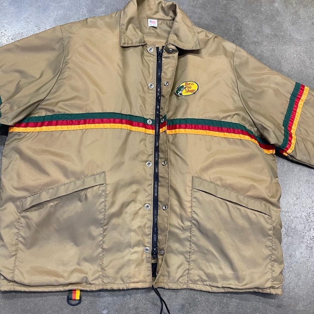 Vintage Bass Pro Shops Stearns Jacket XXL Tan Stripe Outdoor USA - Picture 6 of 10